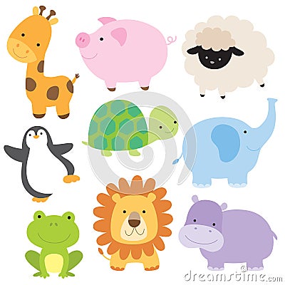 Cute Baby Animal Vector Illustration