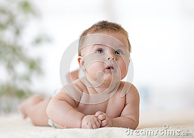 Cute baby boy laying down Stock Photo