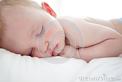 Cute baby boy sleeping Stock Photo