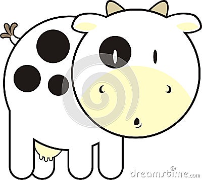 Cute baby cow Vector Illustration