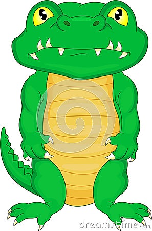 Cute baby crocodile cartoon Vector Illustration