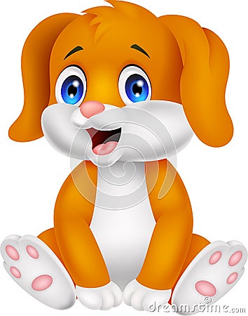 Cute baby dog cartoon Vector Illustration