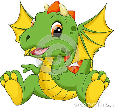 Cute baby dragon cartoon Stock Photo