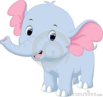 Cute baby elephant cartoon Stock Photo