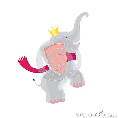 Cute Baby Elephants Vector Illustration