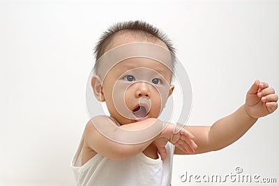 Cute baby expression Stock Photo