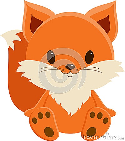 Cute baby fox Vector Illustration