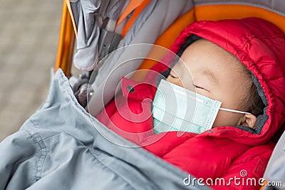 Cute baby get cold Stock Photo