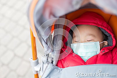 Cute baby get cold Stock Photo