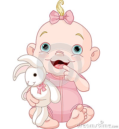 Cute baby girl Vector Illustration