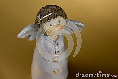 Cute baby girl angel statuette stock images Stock Photo