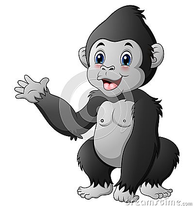 Cute baby gorilla Vector Illustration