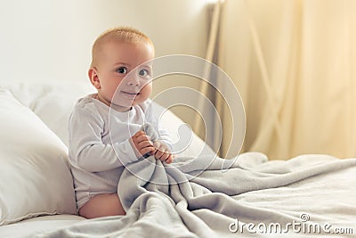 Cute baby at home Stock Photo