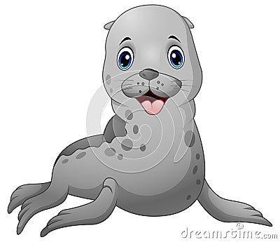 Cute baby seal cartoon Vector Illustration