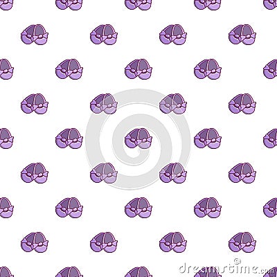 Cute baby shoes with a bow pattern seamless Vector Illustration