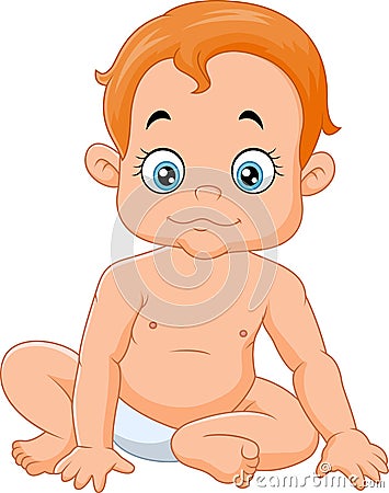 Cute baby sitting Vector Illustration