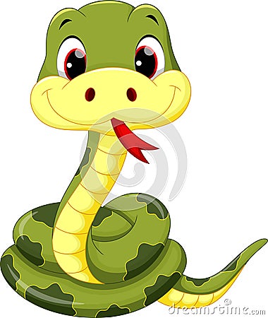 Cute baby snake cartoon Cartoon Illustration