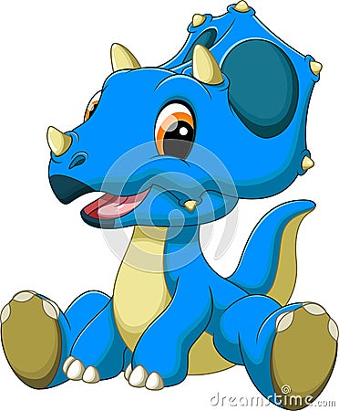 Cute baby triceratops cartoon Stock Photo