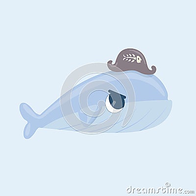 Cute baby whale. Vector Illustration