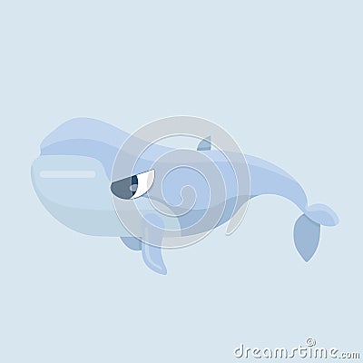 Cute baby whale. Vector Illustration