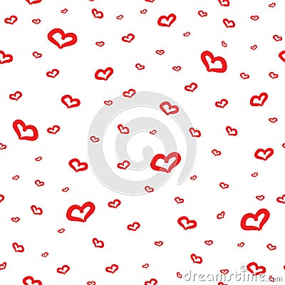 Cute background with love and hearts for Valentine's Day, seamless pattern Vector Illustration