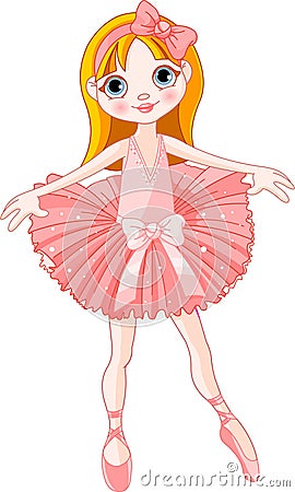 Cute ballerina girl Vector Illustration