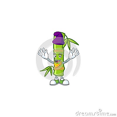 Cute bamboo stick mascot cartoon dressed as an Elf Vector Illustration