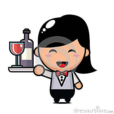 cute barman character vector design Vector Illustration