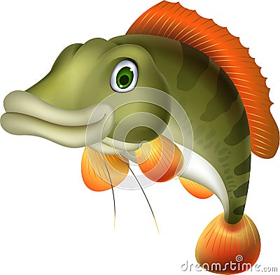 Cute bass fish cartoon Stock Photo