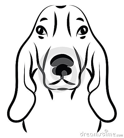 Cute basset hound dog, icon Vector Illustration