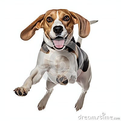 Cute beagle dog runing Cartoon Illustration