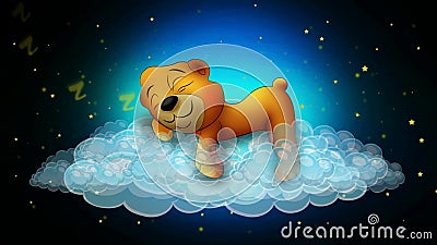 Cute Bear Cartoon Sleeping on Clouds, Best Loop Video Background for  Lullabies To Put a Baby Go To Sleep and Calming , Relaxing Stock Video -  Video of mushroom, screen: 147985021