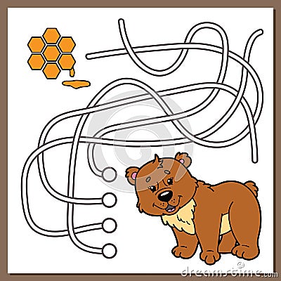 Cute bear game. Vector Illustration