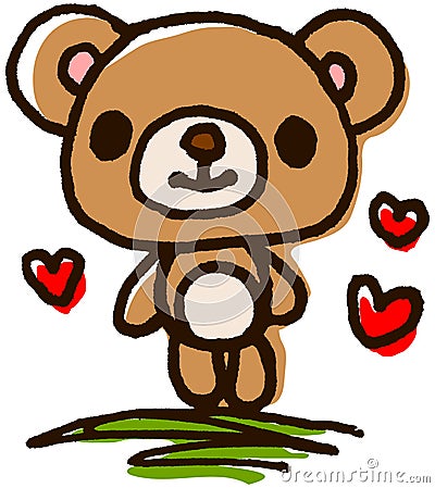 Cute bear hand-painted Vector Illustration