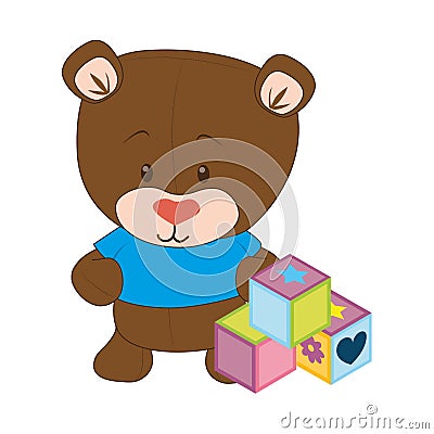 Cute bear teddy icon Vector Illustration