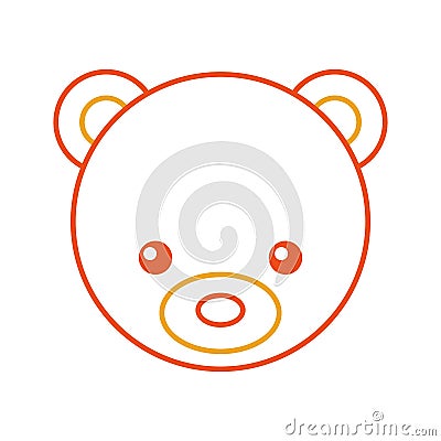 Cute bear teddy icon Vector Illustration