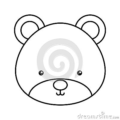 Cute bear woodland icon Vector Illustration