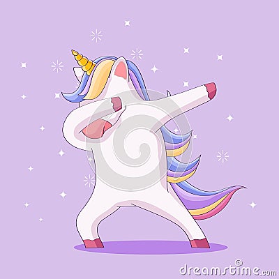 Cute cartoon llama design doing dabbing Vector Illustration