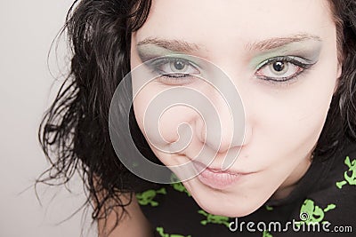 Cute Beautiful Rocker Girl Stock Photo