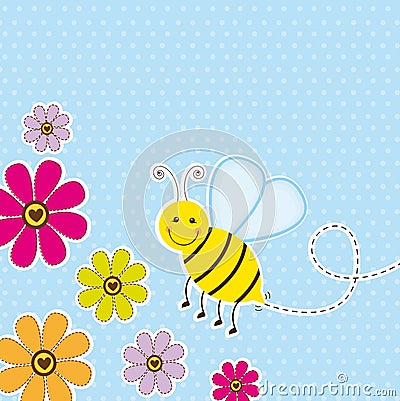 Cute bee Vector Illustration