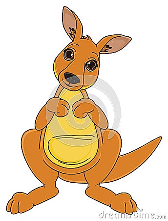 Cute beige kangaroo Stock Photo