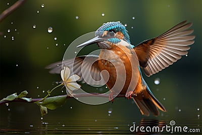 Cute, big eyed hummingbird, charmingly animated in delightful cartoon fashion Stock Photo