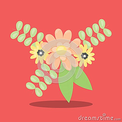 CUTE BIKE FLOWER PINK 09 Vector Illustration