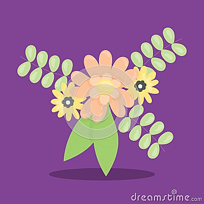 CUTE BIKE FLOWER VIOLET 10 Vector Illustration