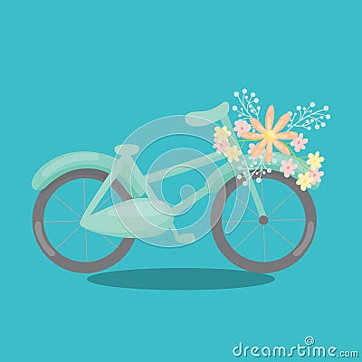 CUTE BIKE GREEN 05 Vector Illustration