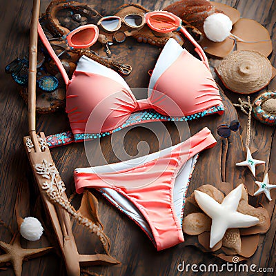 Cute bikini on display - ai generated image Stock Photo