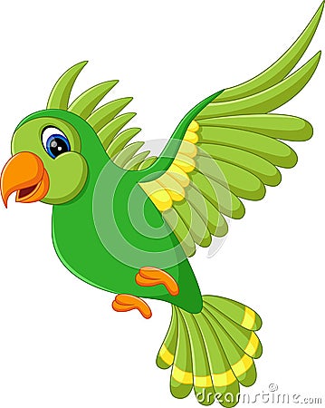 Cute bird flying Vector Illustration