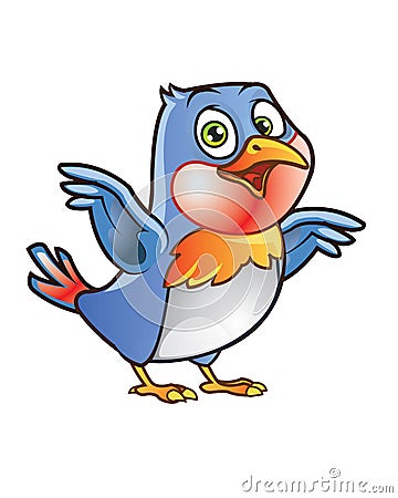 Cute Bird Mascot Vector Illustration