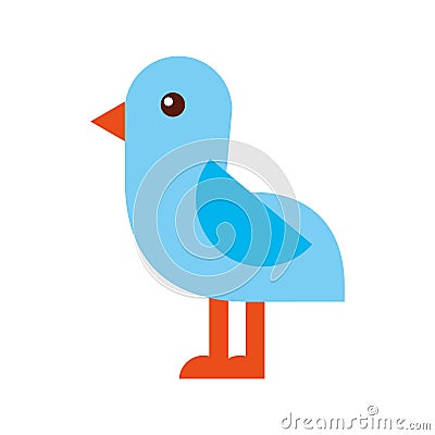 Cute bird sea icon Vector Illustration