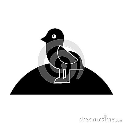 Cute bird sea icon Vector Illustration